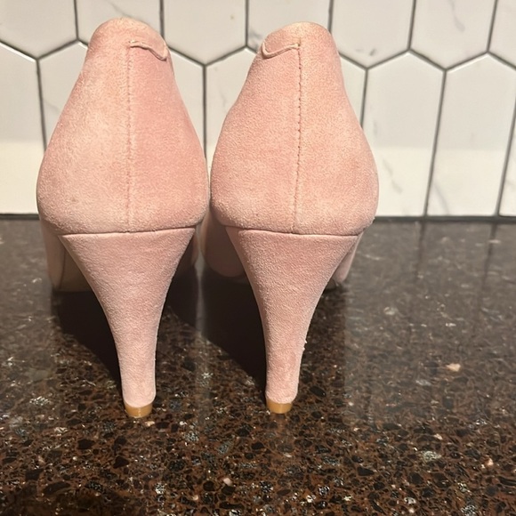 Next Leather faux suede size 6.5 pastel pink high heels, pointed toe - Picture 5 of 7